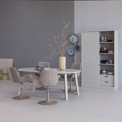 WOOOD Mila Skjutdörrsskåp i Grått Furu