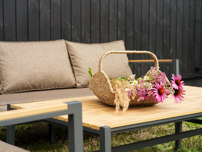 Brafab Cap hörnsoffa Stor Anthracite / Brown