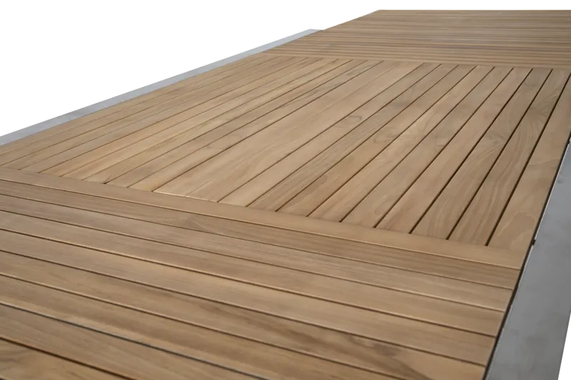 Brafab Naos Matbord 100x220-320 cm Rostfritt Stål/Teak