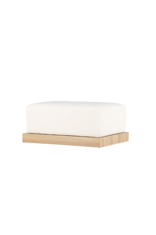 Venture Home Ivy Ottoman - Modern Sittpuff i Vit Bouclé