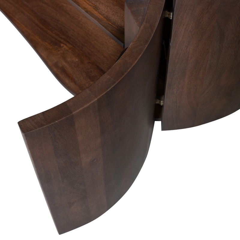 WOOOD Sense Byrå 4-Dörrar Mangoträ Mörkbrun Valnöt