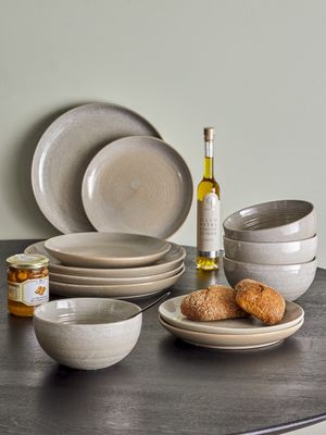 Bloomingville Taupe Dinnerware Set, Grå, Stengods