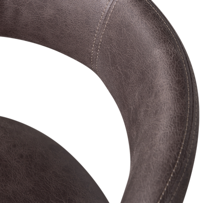 WOOOD Noble Matstol i Läderlook Svart/Grå 2 st