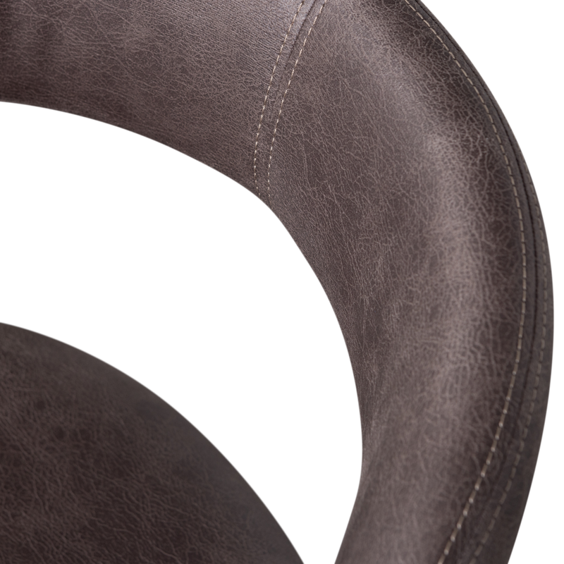 WOOOD Noble Matstol i Läderlook Svart/Grå 2 st