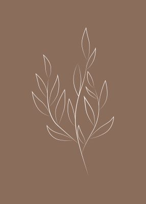 Venture Home Drawed leaf Poster Brun