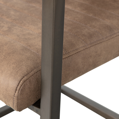 WOOOD BAS Matstol i Läderlook Mullvad 2 st