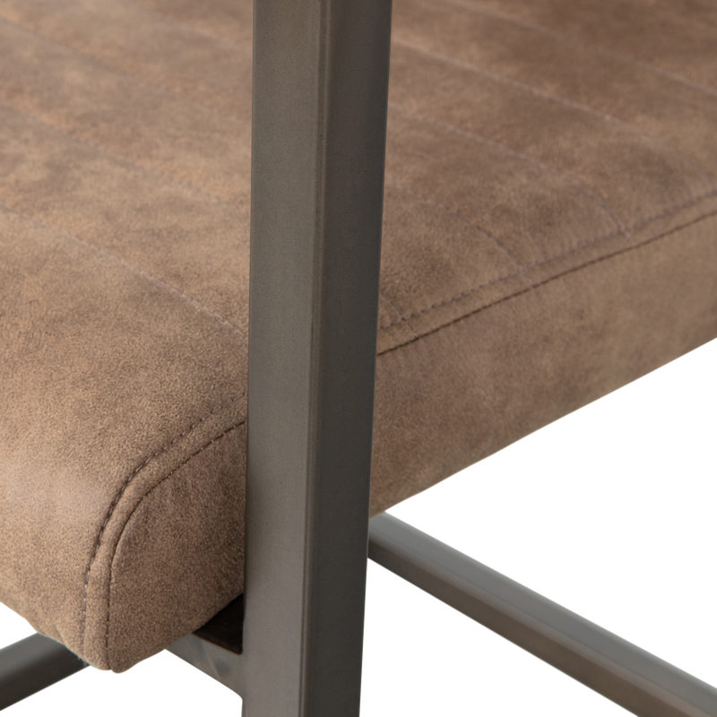 WOOOD BAS Matstol i Läderlook Mullvad 2 st