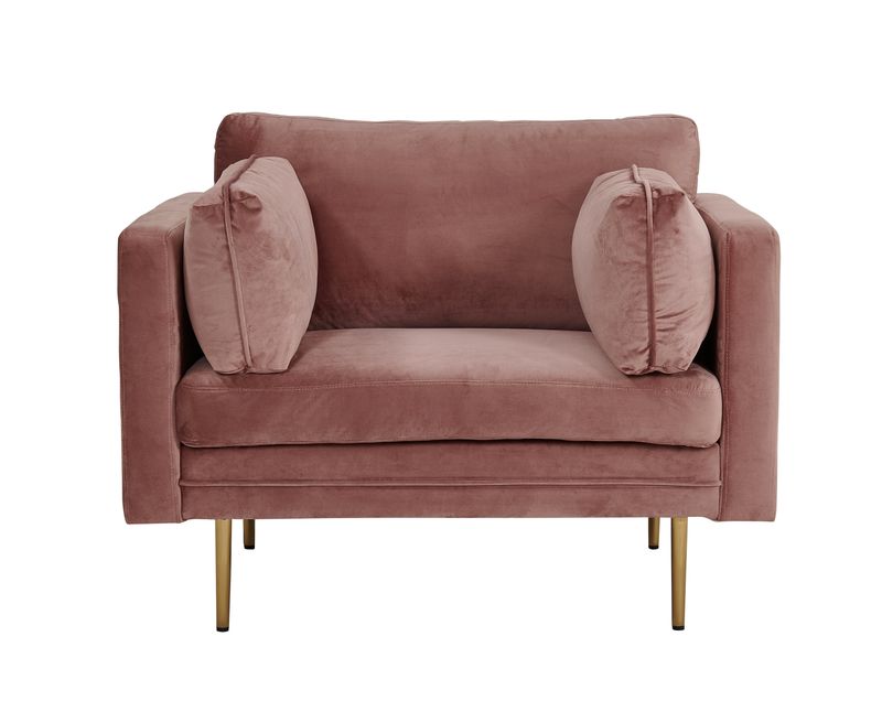 Venture Home Boom Fåtölj i Gammalrosa Sammet