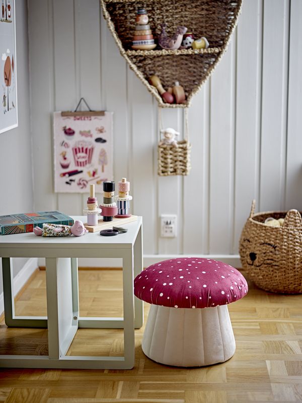 Bloomingville Lue Sittpuff, Röd, Polyester