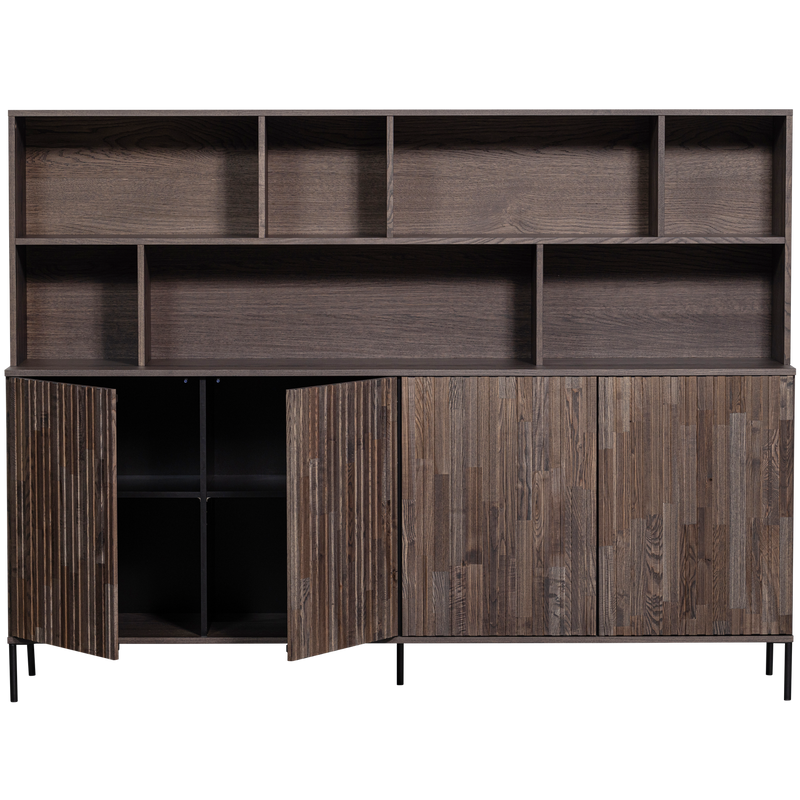 WOOOD NEW GRAVURE Vägghylla i Askfanér Espresso [FSC]