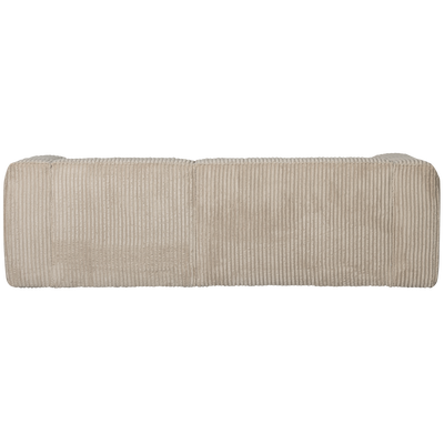 WOOOD BEAN Chaiselong Soffa Höger Ribbstoff Travertin