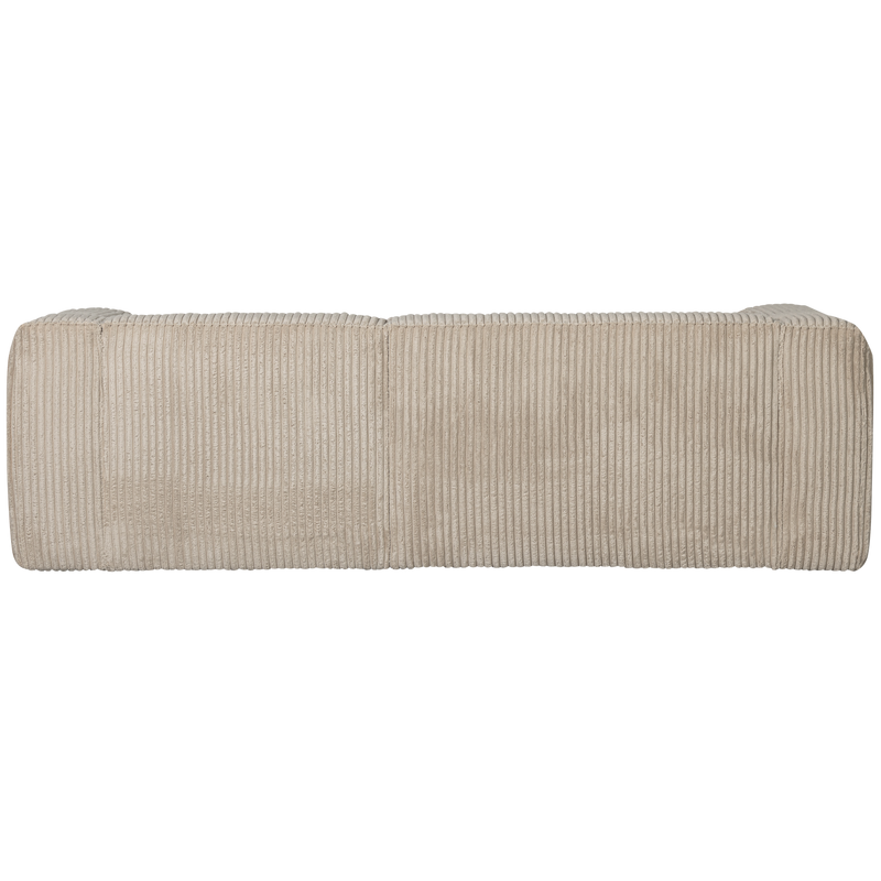 WOOOD BEAN Chaiselong Soffa Höger Ribbstoff Travertin