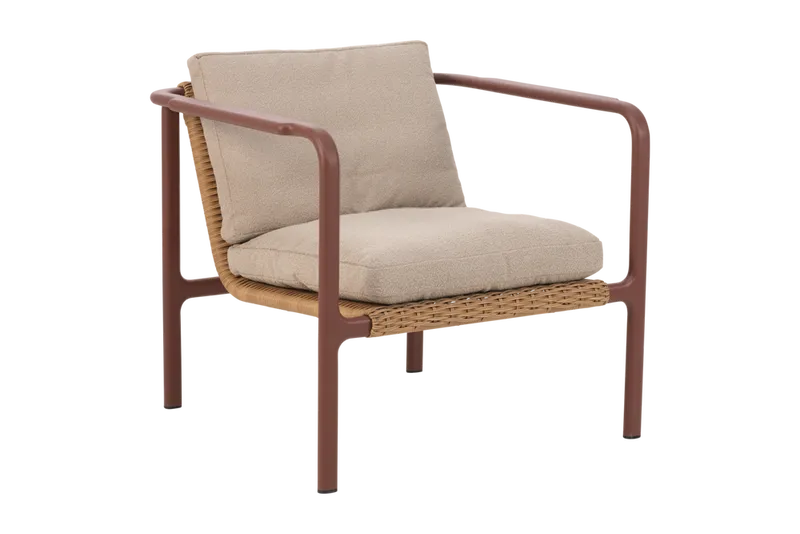 Brafab Motty Fåtölj Zin Red / Teddy Beige