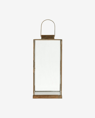 Nordal ANTIQUE Lykta med platt topp, L - gyllene yta