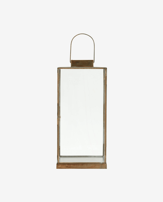 Nordal ANTIQUE Lykta med platt topp, L - gyllene yta