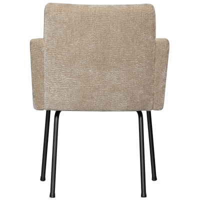 WOOOD Mount Matstol med Armstöd i 3D Chenille Sand 2 st