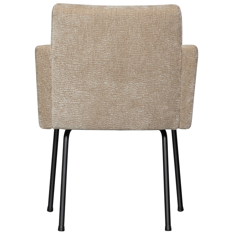 WOOOD Mount Matstol med Armstöd i 3D Chenille Sand 2 st