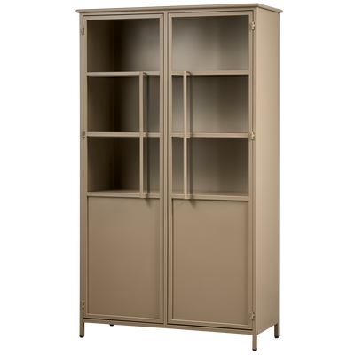 WOOOD Exhibit vitrinskåp i metall khaki