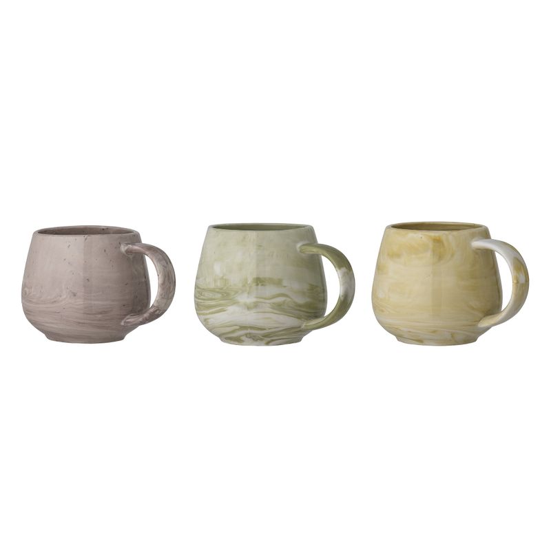 Bloomingville Palma Mugg, Grön, Stengods - 4-pack