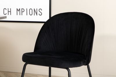 Venture Home Wrinkles & Marbs 4 st Matstolar Svart + Runt Matbord ⌀110 Svart