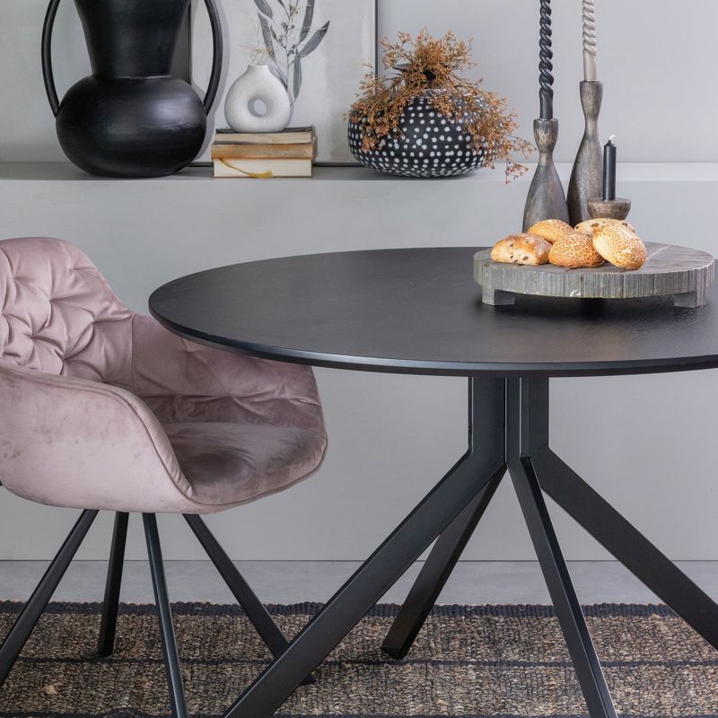 WOOOD Bruno Rund Matbord MDF Svart Ø120 cm