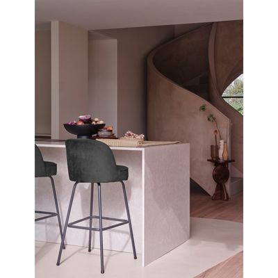 WOOOD Vogue Barstol 80 cm Sammet Svart