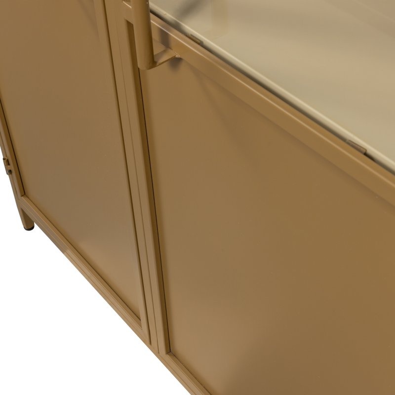 WOOOD Exhibit XL 2-dörrars vitrinskåp i metall - Honung