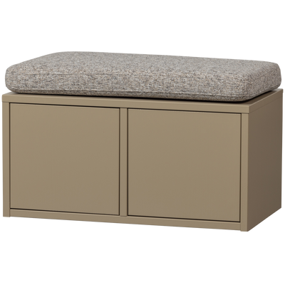 WOOOD Turner Förvaringsbänk i Furu med Khakifärgad Sittkudde