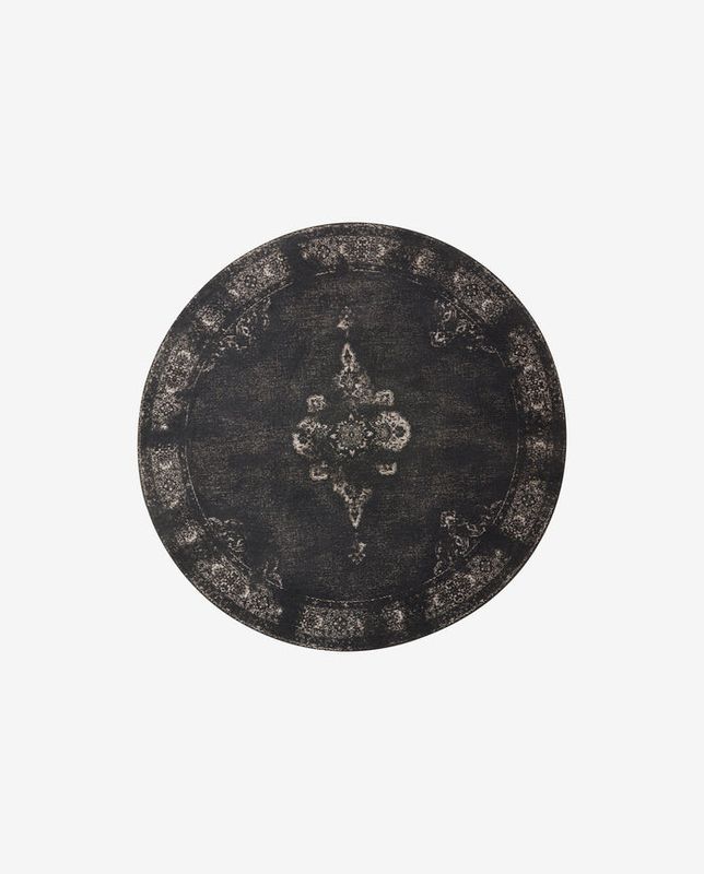 Nordal GRAND handvävd matta D240 - mörkgrå/svart