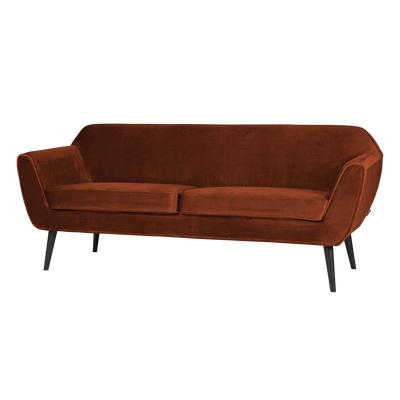 WOOOD Rocco Soffa 187 cm Sammet Rostbrun