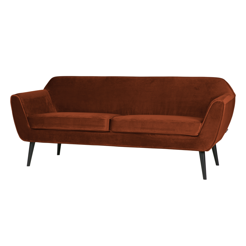 WOOOD Rocco Soffa 187 cm Sammet Rostbrun