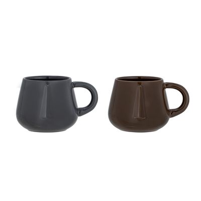 Bloomingville Noela Mugg, Brun, Stengods - 6-pack