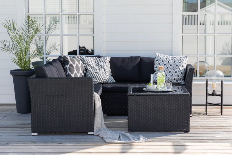 Venture Home Haiti Loungegrupp i Svart Konstrotting