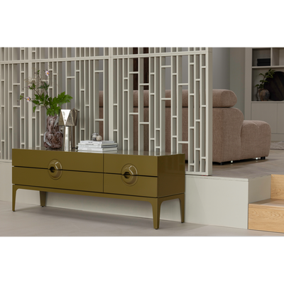 WOOOD MERGE TV-bänk i Eucalyptus-trä, honung