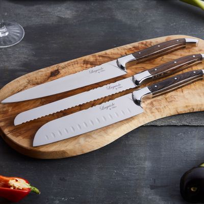 Laguiole By Hâws kockknivset med 3 delar, handtag i wengéträ