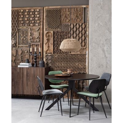 WOOOD Bruno Rund Matbord MDF Svart Ø120 cm