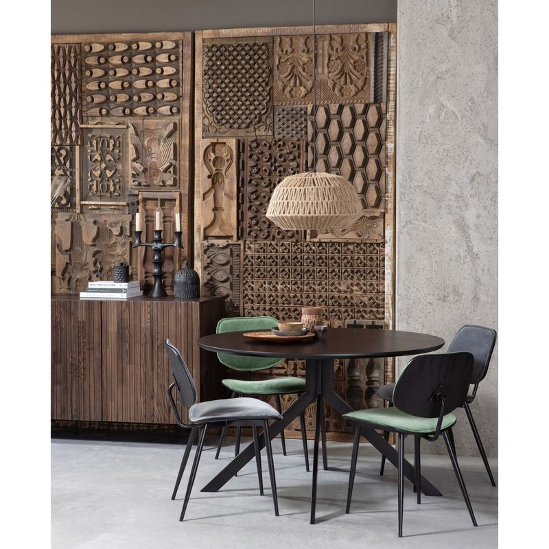 WOOOD Bruno Rund Matbord MDF Svart Ø120 cm