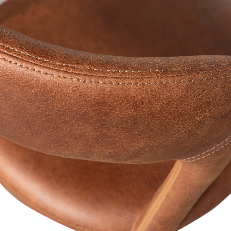 WOOOD Noble Matstol i Konjaksfärgad Läderlook 2 st