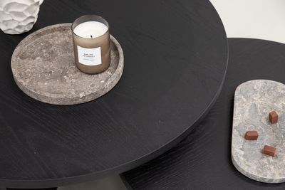 Venture Home Saltö Soffbord ⌀85 Svart + Soffbord ⌀65 Svart