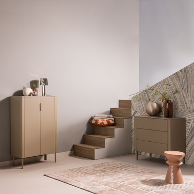 WOOOD FEDDE Sidobord Metall i Gammalrosa