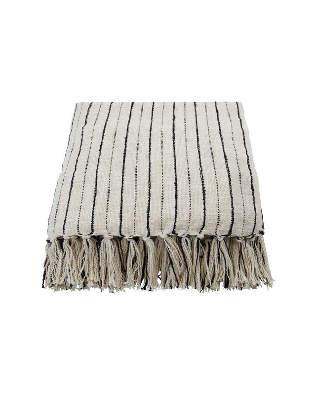 House Doctor Lines Överkast Svart/Off-white