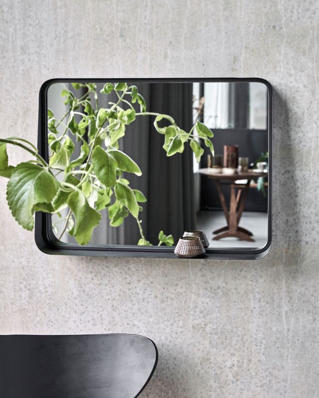 House Doctor Pejo Svart Antik Spegel med Hylla 60 x 45 cm