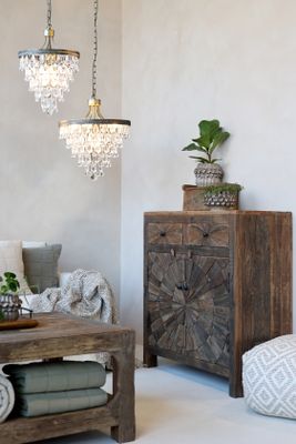 Chiq Antique Versailles Ljuskrona med droppformade glasprismor