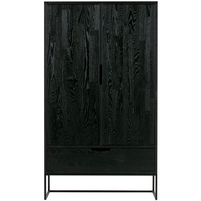 WOOOD SILAS 2-Dörrars Skåp i Svart Ask