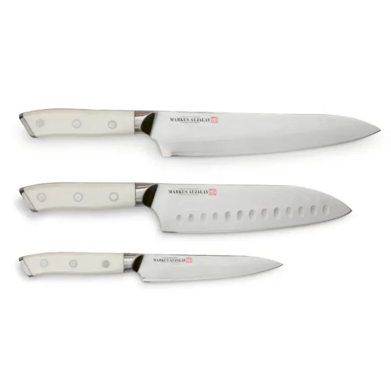 Markus Aujalay Knivset Damaskus 3-delar