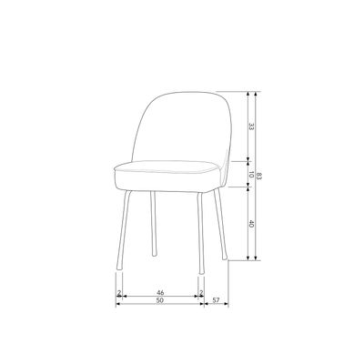 WOOOD Vogue Matstol i Sammet - Honungsgul 2 st