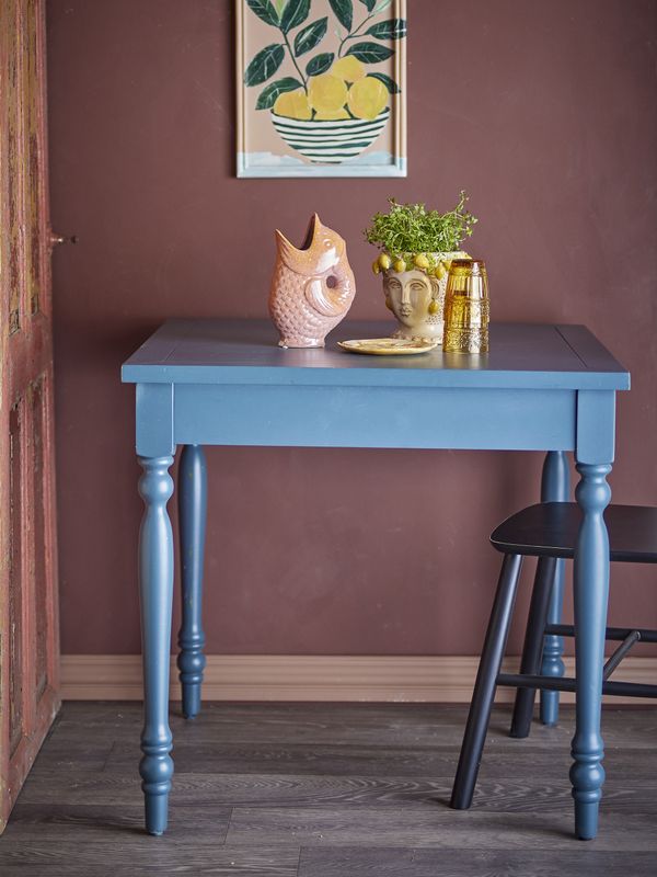 Bloomingville Bassy matbord, blå, granträ