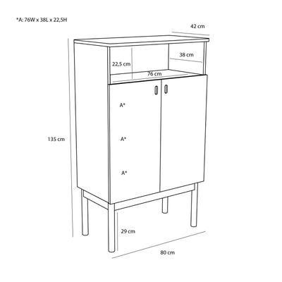 Hübsch Ulterior Skåp Natur 80x42xh135cm