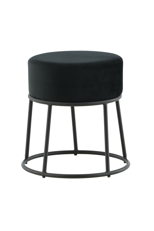 Venture Home Petra Puff - Svart Sammet