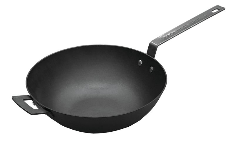 Ronneby Bruk, Lättviktsgjutjärn Wokpanna 32 cm – Smidesskaft & Motgrepp
